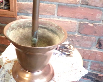 Vintage Copper Table lamp, Table lamp, 1930’s copper table lamp, Rare Copper lamp, Unique Lamp, old copper lamp, Morethebuckles