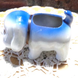 Vintage Blue Puppy Dog Ceramic Planter made in Japan, succulent planter, 1960’s puppy planter, Morethebuckles