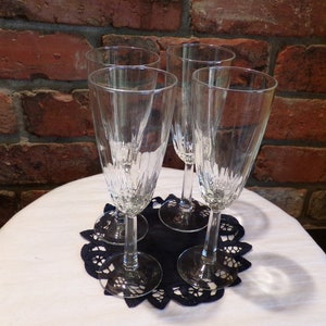 Vintage Champagne and Toasting Flutes, Cut glass champagne flutes, champagne glasses, Champagne glass set, 4 fluted glasses, Morethebuckles