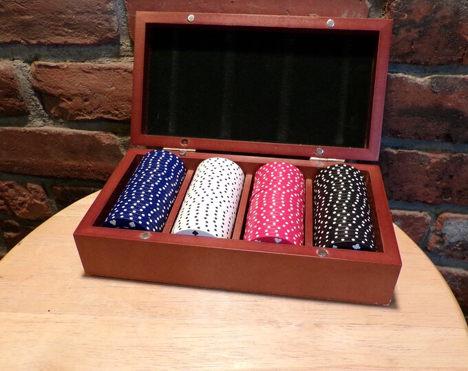 Wood Poker Chip Storage Box Poker Chips in Wood Box Game Etsy