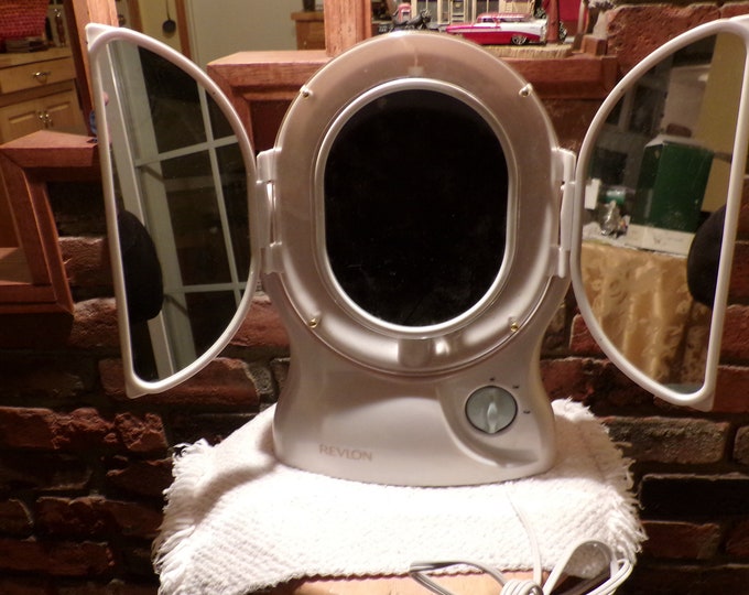 1960's Revlon Lighted Makeup Mirror, Vintage Revlon Lighted Makeup