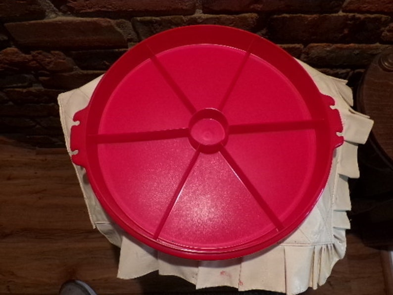 Tupperware Red Lazy Susan Party Tray with Lid Tupperware 405 Etsy