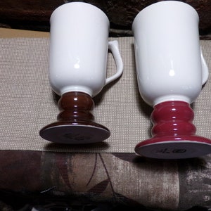 Vintage HALL 1273 Ceramic Pedestal Irish Coffee Mugs, Pair of Hall Pedestal Irish Coffee Mugs, 1970&#39;s Hall, Moretehbuckles