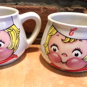 1998 Campbell&#39;s Soup Mugs Set of 4, Mugs Featuring the Campbell&#39;s Soup Kid, Collectible Kid Face Mug Cup Bowl, 1998 mugs, Morethebuckles