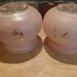 Antique Deco Frosted Glass Pendant Shade, antique frosted Art pink light shade,  Light Shade, 1920’s RARE pink light shade, Morethebuckles