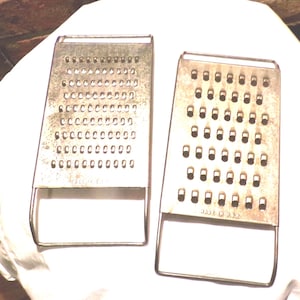 Vintage Tin Grater set, small hole graters, grater set, farmhouse kitchen, rustic kitchen, 1940&#39;s grater set, 1940 kitchen, Morethebuckles