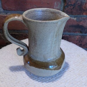 Vintage Stoneware Pottery Pitcher Vase, Brown Hues Creamer image 2