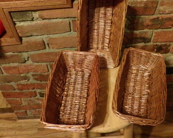 Cesta de mimbre rectangular grande, cesta de almacenamiento con forro, cesta  de mimbre resistente, decoración costera, decoración de granja -  México