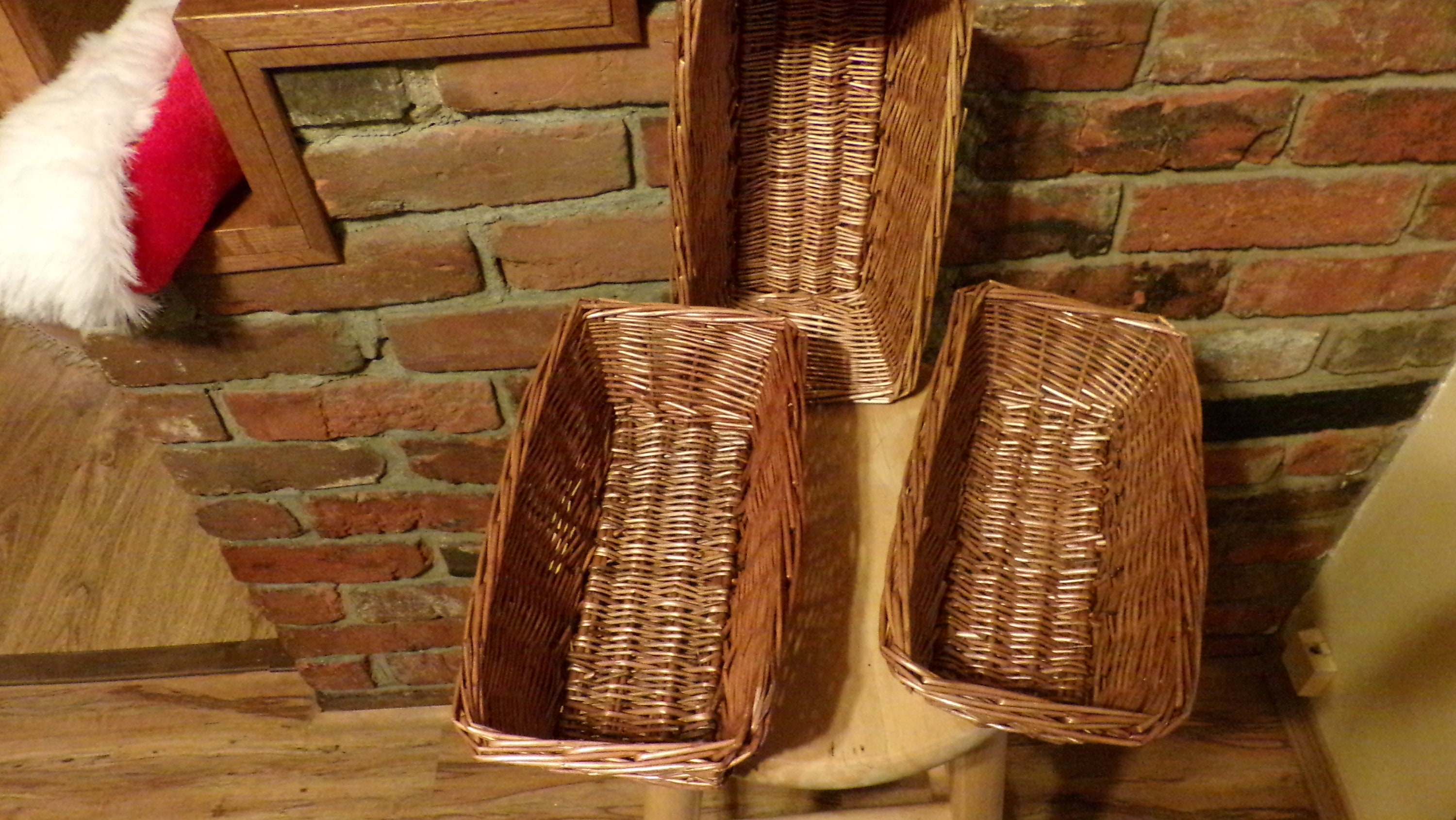 Vintage wicker basket, rectangle wicker basket, wicker storage,…
