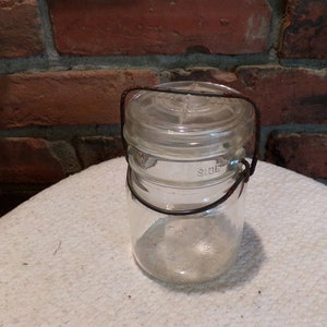 Vintage Bristol Farms Dekselded Mason HALF PINT Jar, Bristol Farms 4948 Clear Canning Jar, RARE Canning jar, Half Pint Bail Jar, Morethebuckles