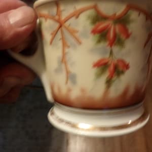 Taza de afeitado antigua, scuttle de afeitado, taza de afeitado con borde dorado, taza de afeitado de porcelana, taza de afeitado rara, Morethebuckles