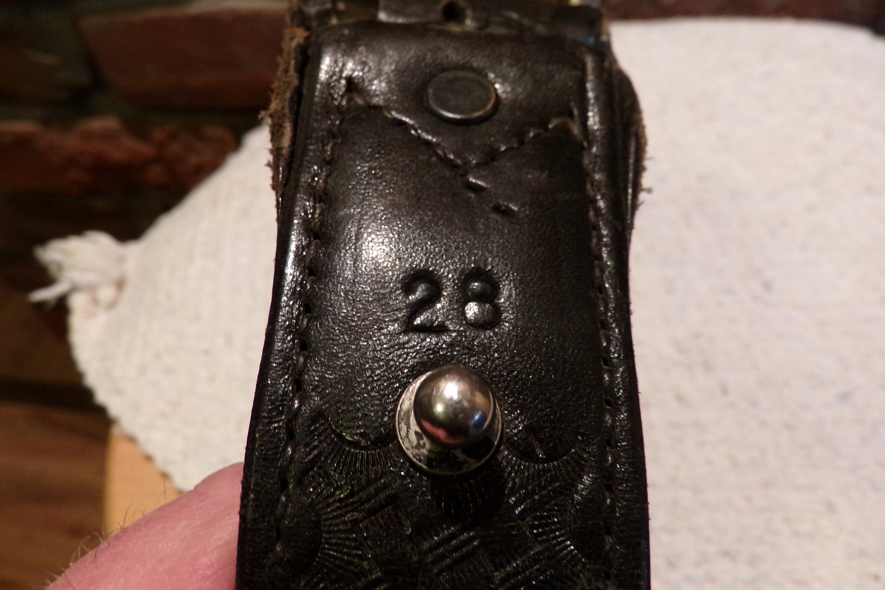 Tex Shoemaker and Sons Leather Police Duty Belt. Basketweave