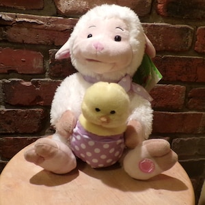 Sounds n&#39; Lights Animated LAMB Chick Sheep Plush Sings Moves, Rockin Robin, NOS Eater lamb, Musical Easter lamb, Morethebuckles