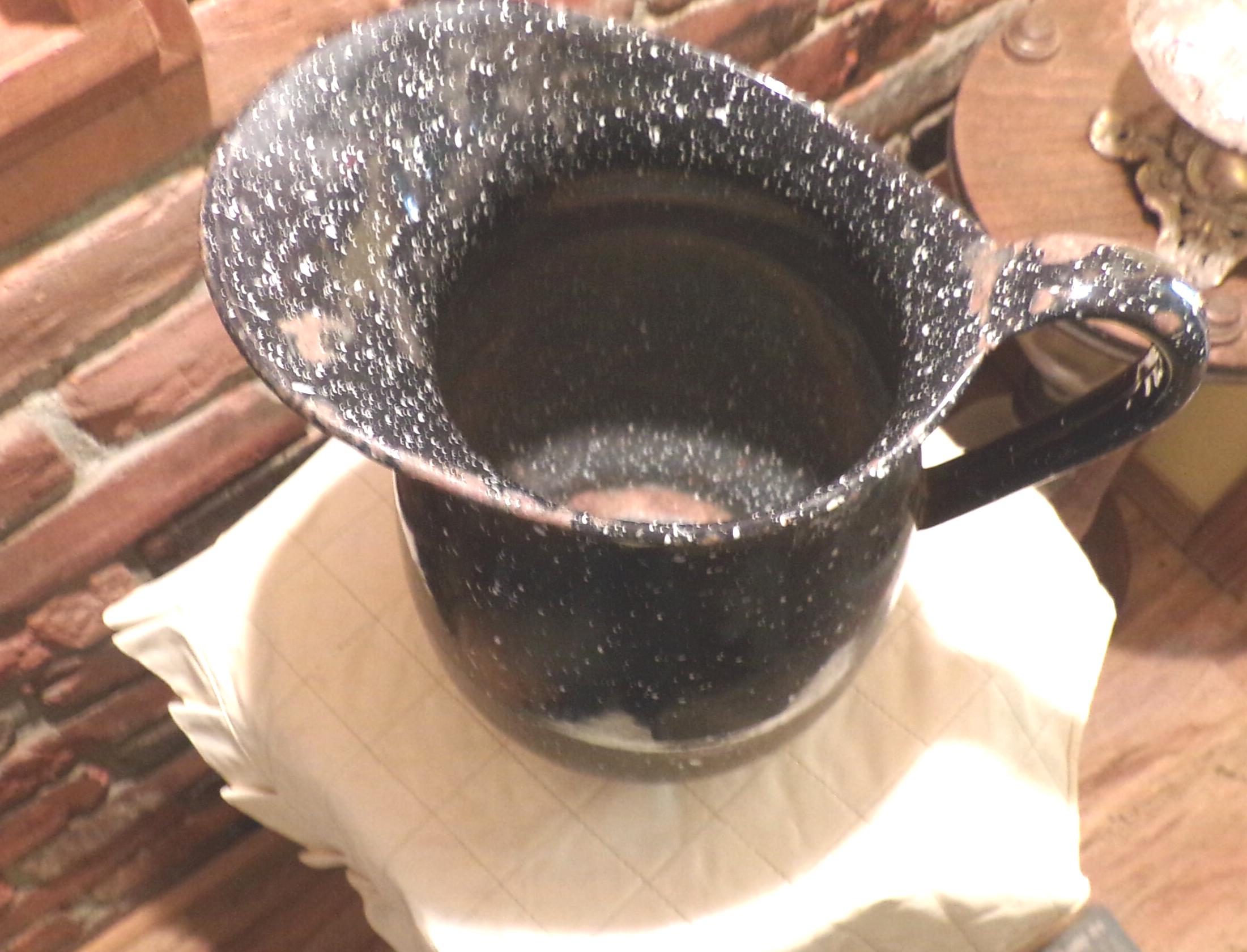 Vintage US Navy Enamelware Pitcher: 1940s Vollrath Graniteware