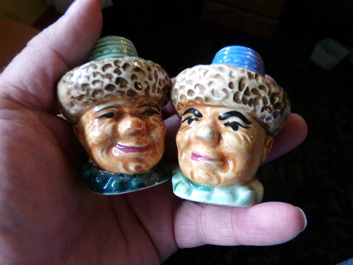 Vintage Salt and Pepper Shakers Head Salt and Pepper Shakers Etsy