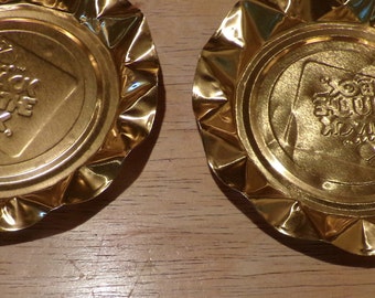 2 Vintage Jack In The Box Restaurant Tin/foil Ashtrays Collectible, NOS Jack in the box ashtray set, Morethebuckles, outdoor ashtrays