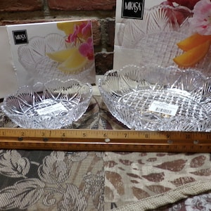 Mikasa Georgetown Crystal Serving Set, Discontinued Mikasa plate and small bowl, Vintage Miksa, Morethebuckles, Crystal set