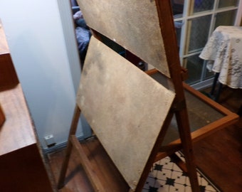 ヴィンテージ 1940年代 木製折りたたみイーゼル スレート 両面黒板