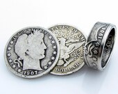 Barber Half Dollar Coin Ring SILVER