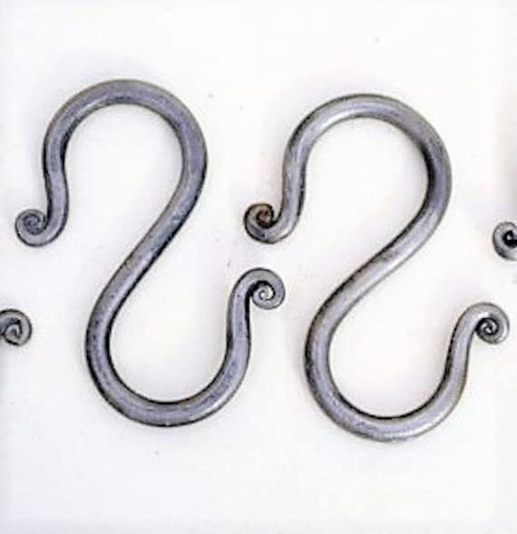 Hand Forged, Wrought Iron 'S' Hooks 