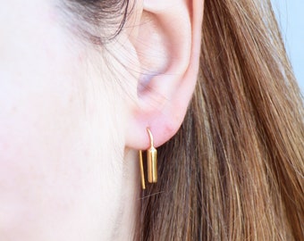 Gold Vermeil Bar Pendant Earrings |Minimal |Dainty |Modern |Contemporary | Edgy | Threader Earrings | Dangle Earrings