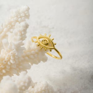 Sterling Silver Evil Eye Ring | Dainty Eye Ring | Protection Ring | Symbolic Rings | Ancient Greek Eye Ring