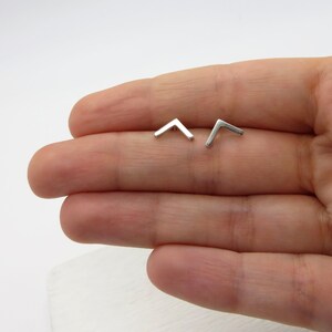 Sterling Silver Mountain Studs-V earrings-Chevron Studs-Victory Earrings-Minimalist Jewelry