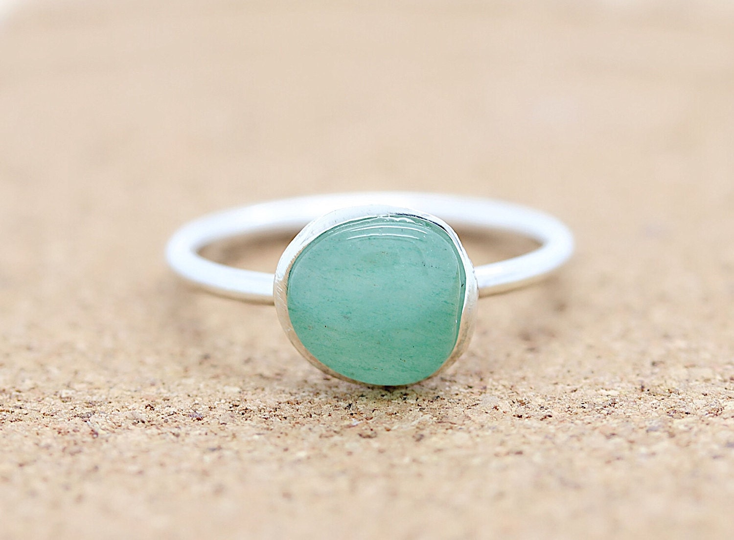 Aventurine rings sterling silver deals