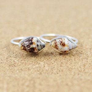 Sterling Silver Natural Sea Shell Ring |Bohemian Ring |Boho Jewelry | Mermaid | Nature |Eco Ring |Beach Ring |Sustainable Ring