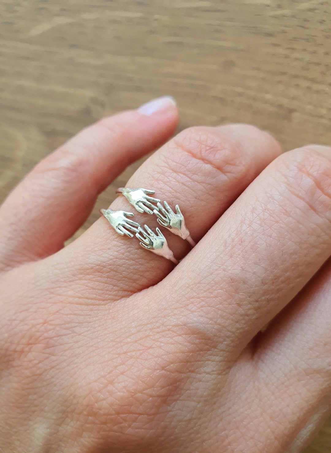 Sterling Silver Fede Ring ,protective Hands Ring,hug Cuddle Ring ...