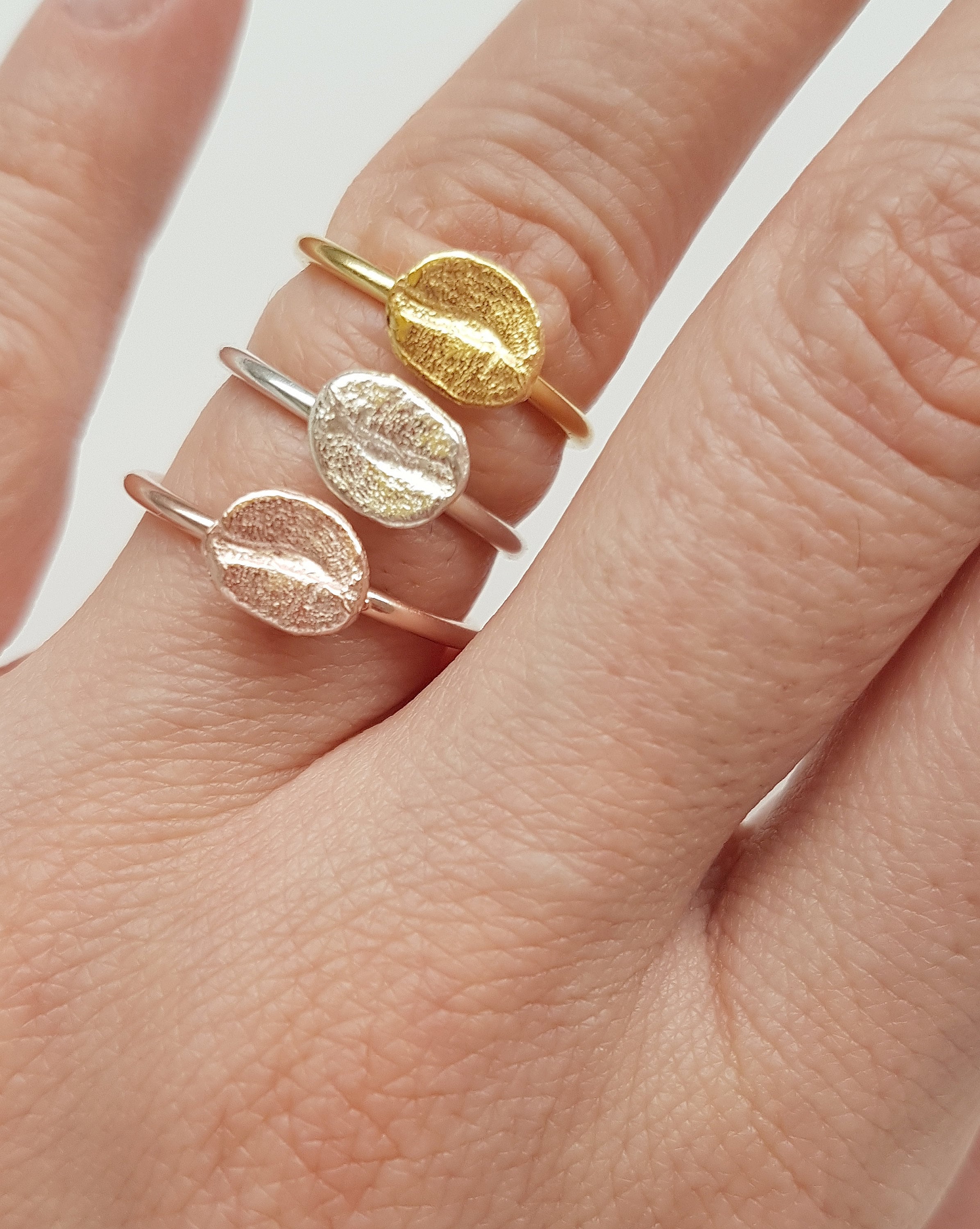 Sterling Silver Coffee Bean Ring Coffee Ring Barista Ring Etsy