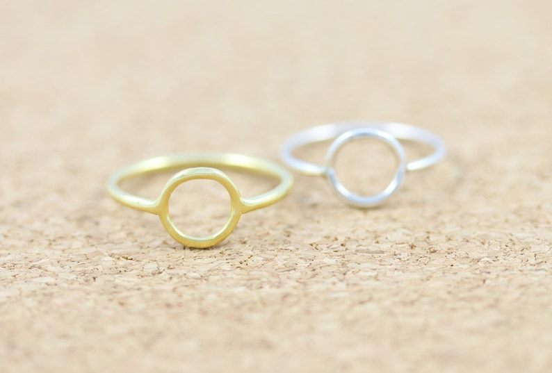 Sterling Silver Open Circle Ring | Round Ring | Disc | Minimal | Dainty ...