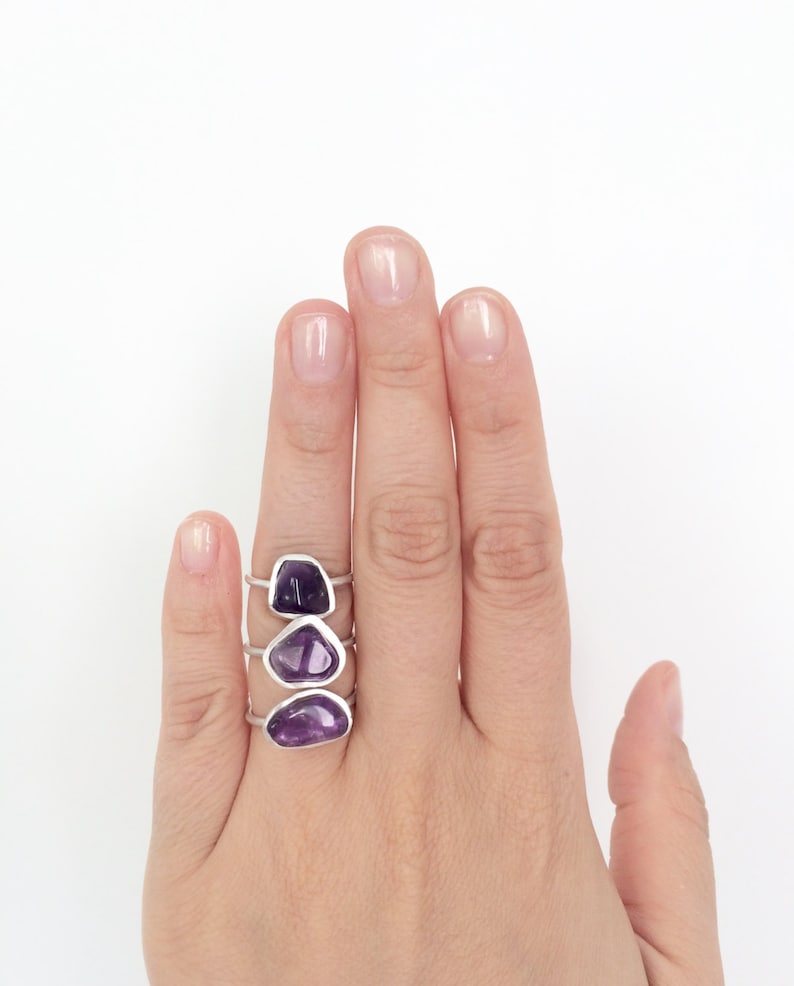 Sterling Silver Amethyst Ring raw Amethyst Bohobohemian Etsy Australia