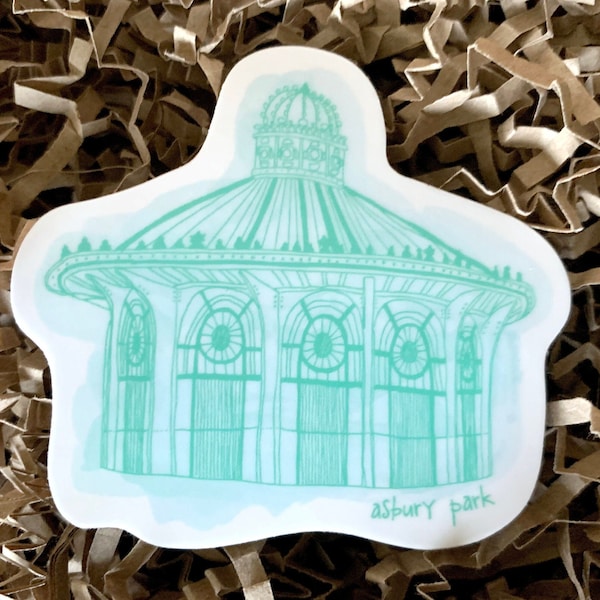 Asbury Park Carousel Watercolor Sticker