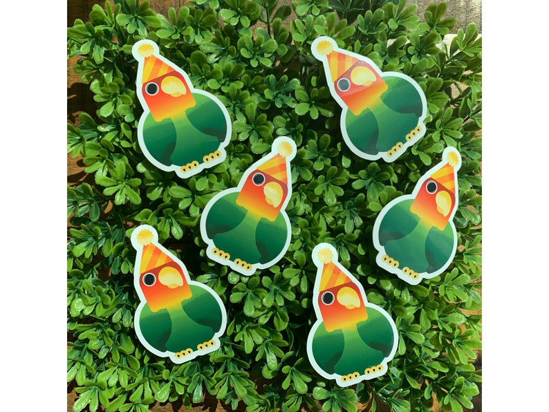 Party Parrot Vector Drawing Sticker Etsy