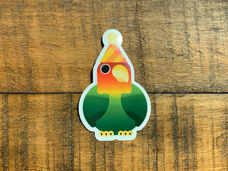 Party Parrot Vector Drawing Sticker Etsy