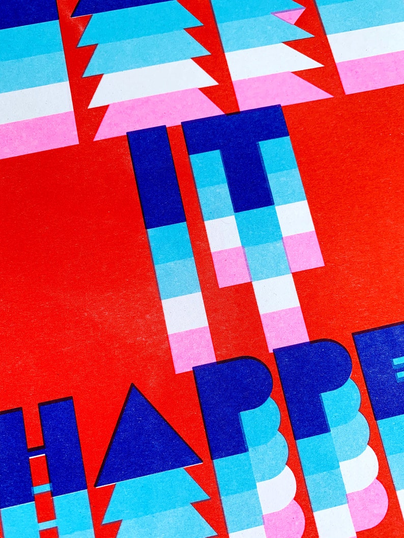 Make it Happen Risograph print A4