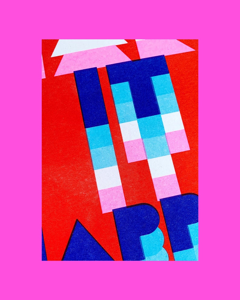 Make it Happen Risograph print A4