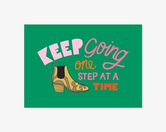 Keep going - hand drawn typographic positivity print