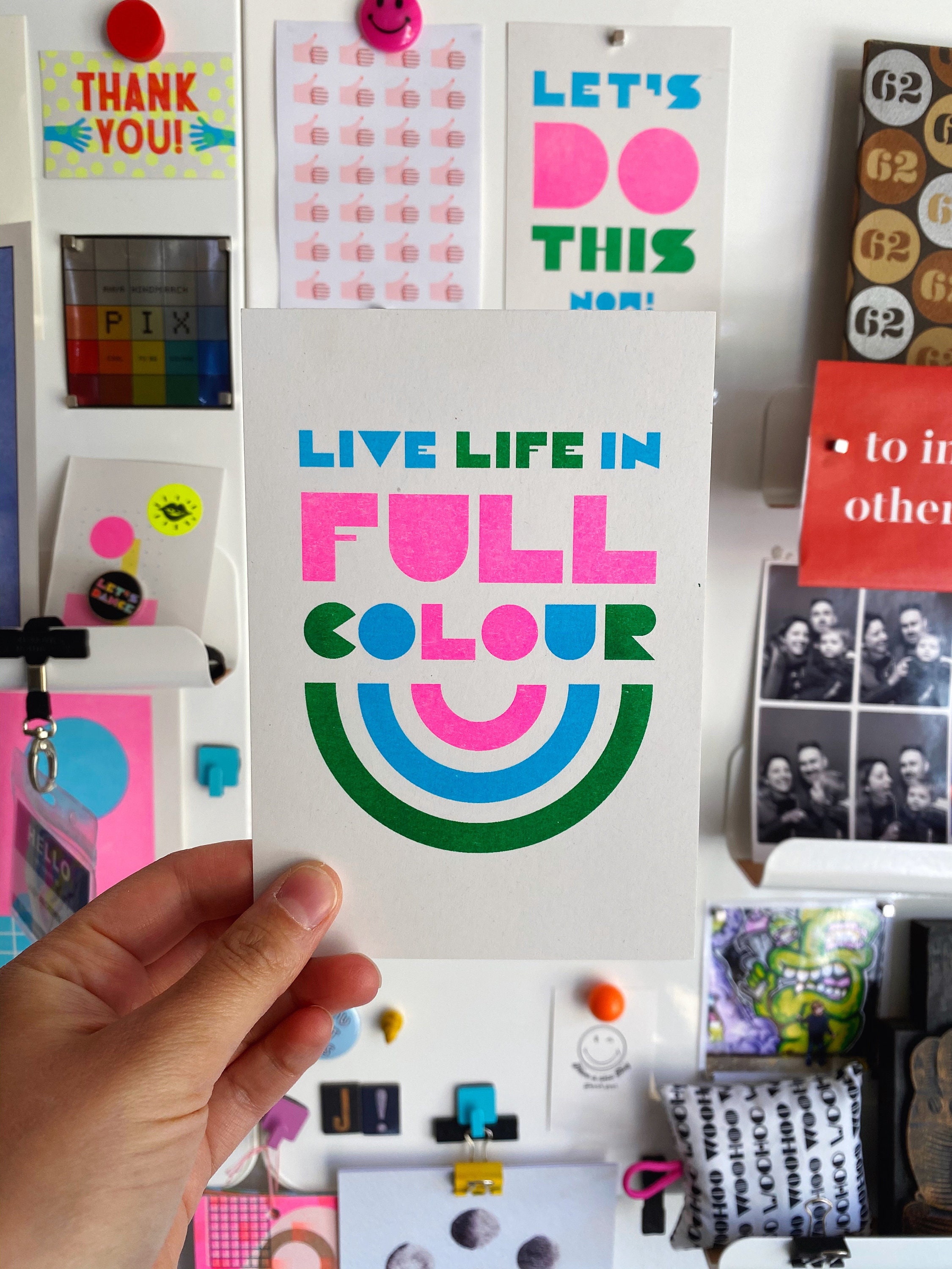 Life Drawing Risograph Art & Collectibles Typograpic Risograph print Live life in full colour ...