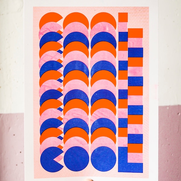 Cool Cool Cool Risograph print A4