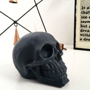 Matte Black Skull Candle | Soy wax candle | Vegan candle | Witch Aesthetic | Goth Decor | Witchcraft | Halloween