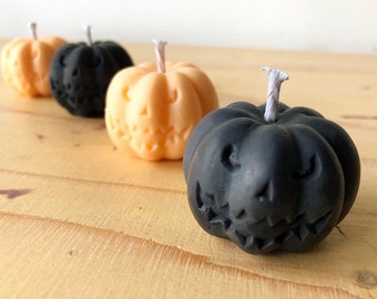 Halloween Pumpkin Mini Candles / Pumpkin Spice Scent / Vegan / Soy candles