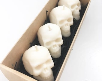 Mini Skull Tealight Candle Gift Box / Skull candles / Wax Melts / Pastel Goth / Goth gifts / Witch / Vegan