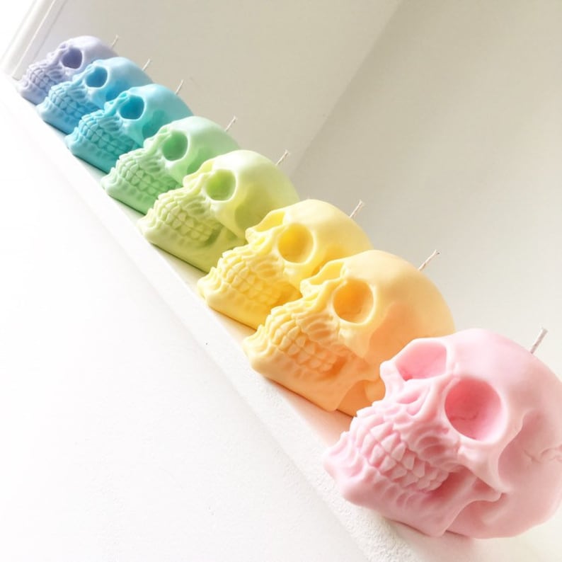 Pastel Skull Candle | Scented soy wax candle | Aesthetic Candle | Vegan candle | Pastel goth | Pastel Home Decor | 