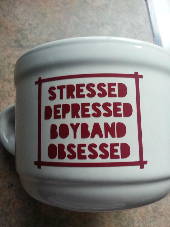 Stressed Depressed Boy Band Obsessed Vinyl Decal 5 Sos Fans Etsy