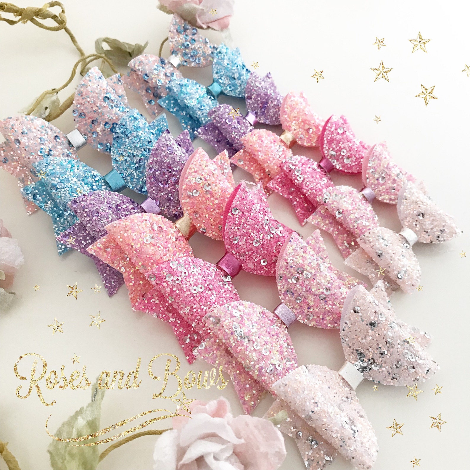 Sequin Glitter Hair Bow Glitter Bow Headband Bow Clip Etsy