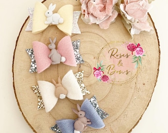 Small Bunny Bow - Baby Bow - Baby Headband - Girl's Headband - Bunny Rabbit Hair Accessory - Easter Gift