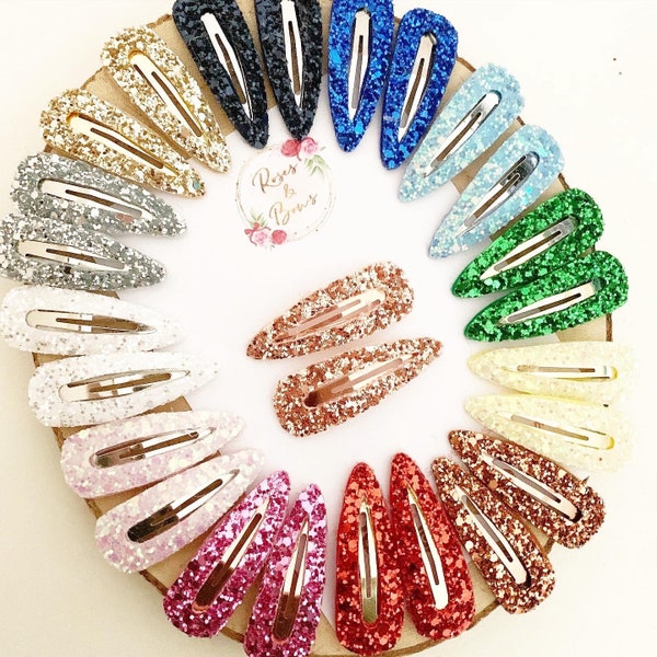 Glitter Snap Clip Set - Paire de Snap Clips - Pinces à cheveux scintillantes - Clips Fringe