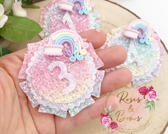 Rainbow Birthday Badge / Birthday Badge / Glitter Birthday - Etsy